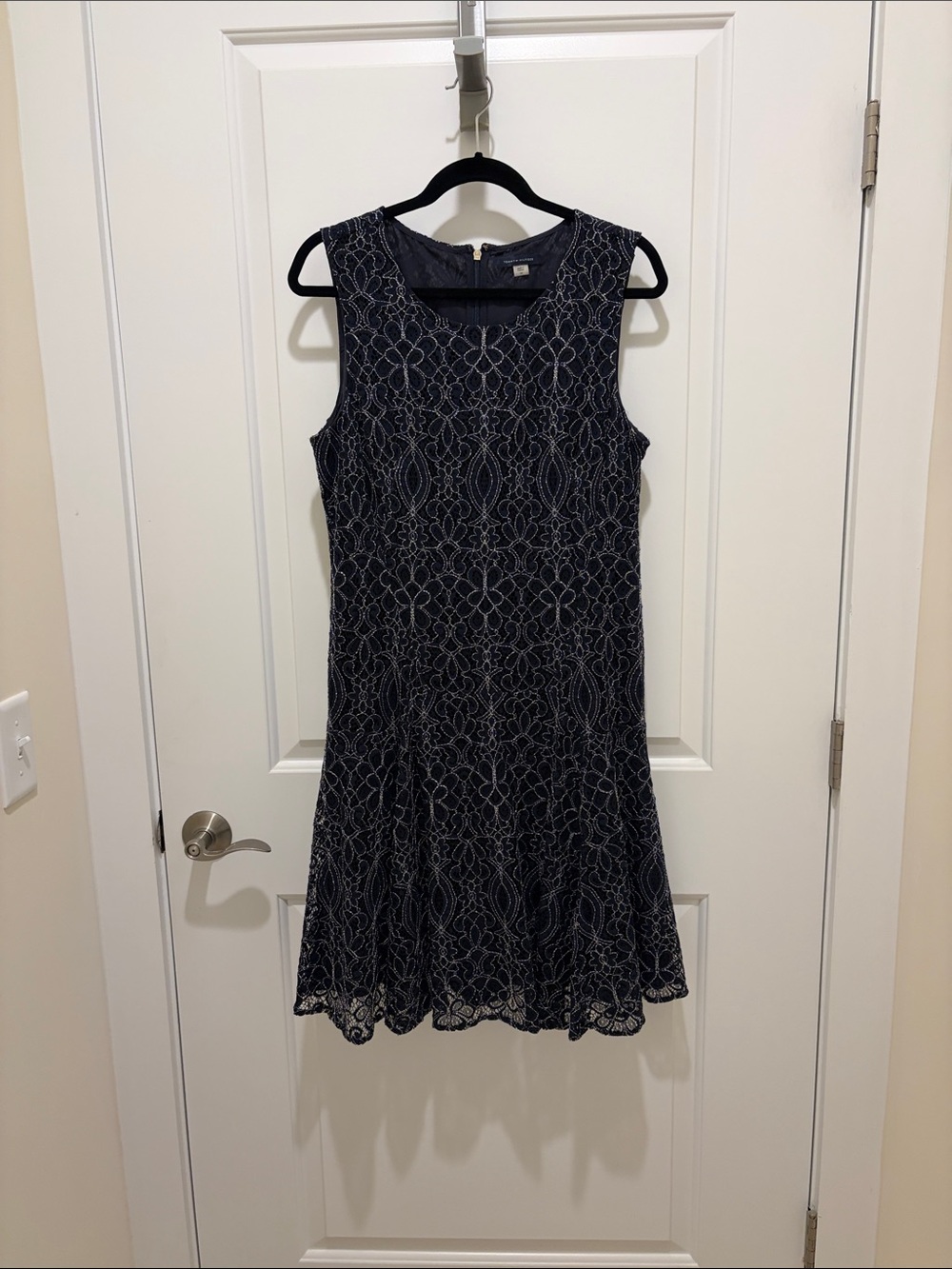Tommy Hilfiger Navy Lace Fit-and-Flare Mini Dress